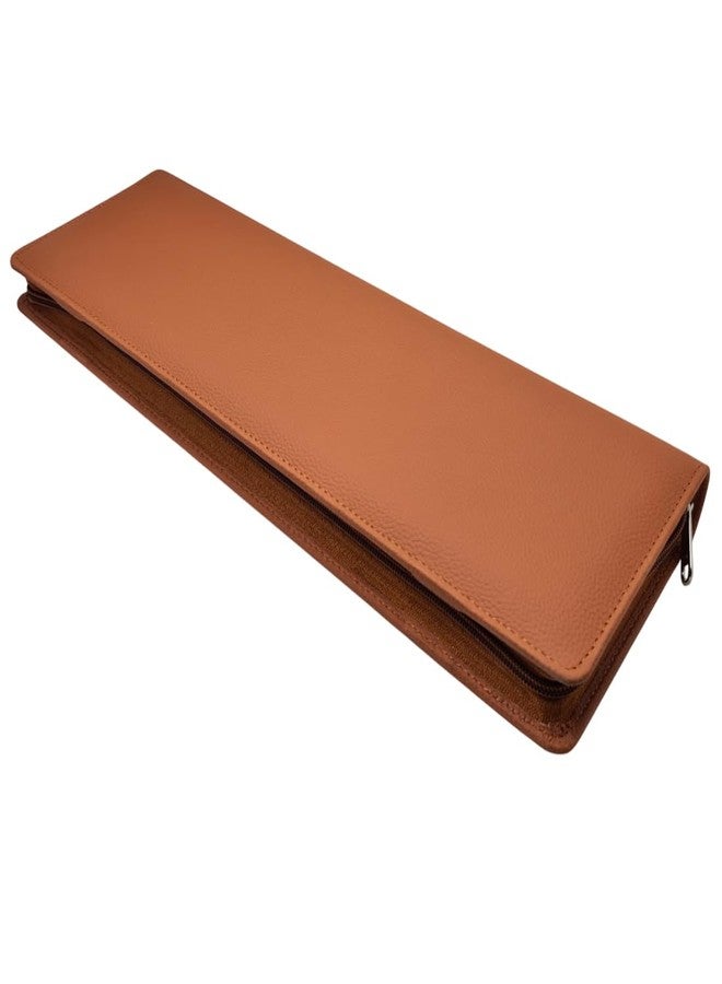 essart Premium PU Leather Men's Formal Tie Case with Zip Closure Travel Tie Case Tie Box for Men Tie Organiser tie Storage Holder for Men Necktie in Brown Colour - Image 1